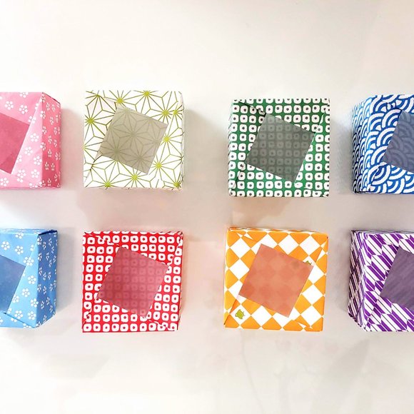 8 Pack Small Origami Boxes w/ Window | Gift Wrapping Ideas | Party Favors - Picture 2 of 7